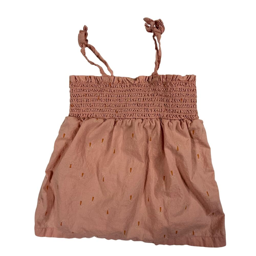 Nordstrom Baby 6M Peach Summer Sleeveless Dress Palm Tree Print